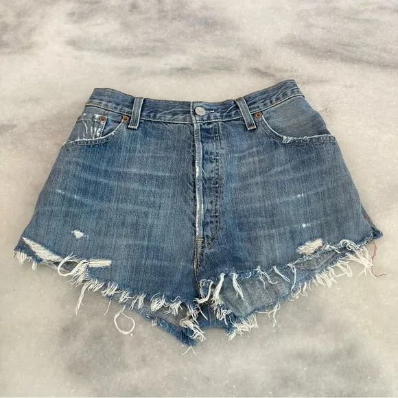 REDONE LEVIS Cutoff Denim Jean Shorts