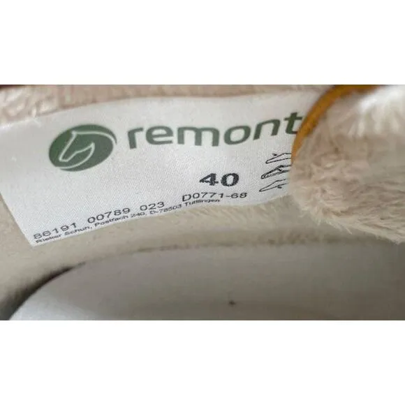 REMONTE Tan LEATHER LACED WATERPROOF ANKLE BOOTS SHOES US WOMENS SZ 9.5 EU 40