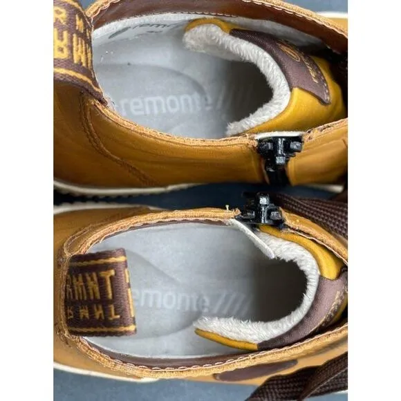 REMONTE Tan LEATHER LACED WATERPROOF ANKLE BOOTS SHOES US WOMENS SZ 9.5 EU 40