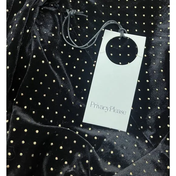 Revolve Privacy Please Polka Dot Velvet Wrap Astro Mini Dress Size Small NEW