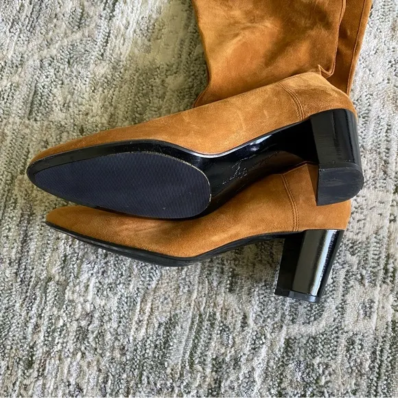 Robert Clergerie Tan Suede Leather Knee High Heel Boots Women’s Size 9
