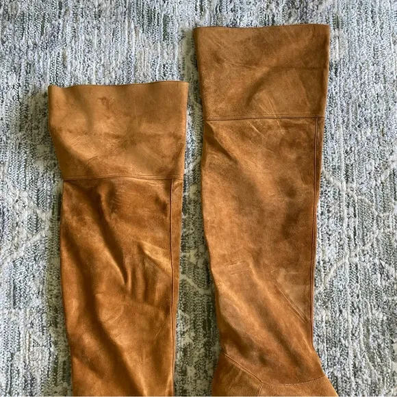 Robert Clergerie Tan Suede Leather Knee High Heel Boots Women’s Size 9