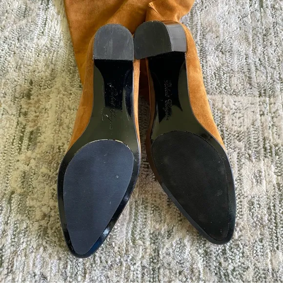 Robert Clergerie Tan Suede Leather Knee High Heel Boots Women’s Size 9