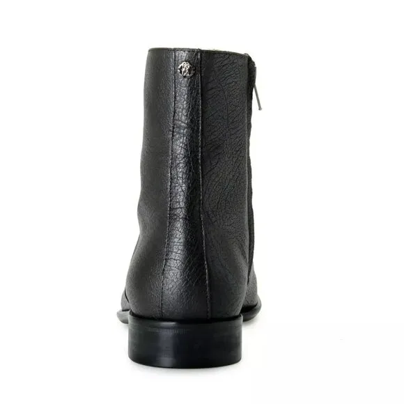 Roberto Cavalli Ankle Boots Shoes Men's Off Black Textured Leather sz 7-12