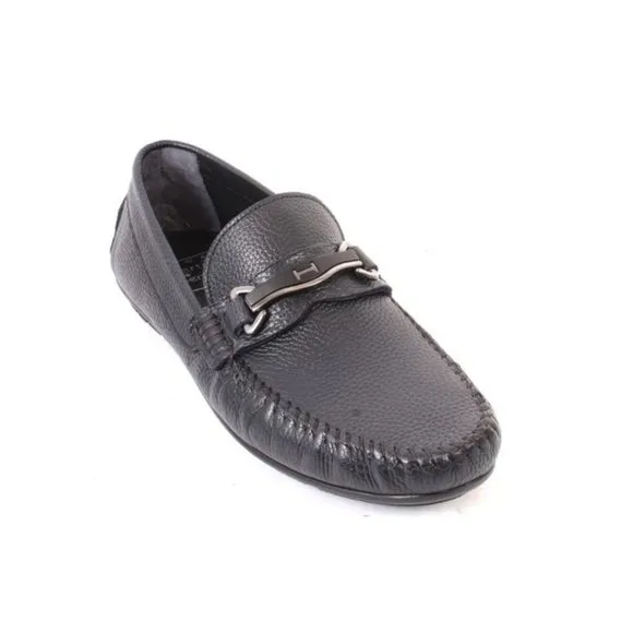 ROBERTO SERPENTINI 54400a Navy Leather Moccasins Loafers Shoes