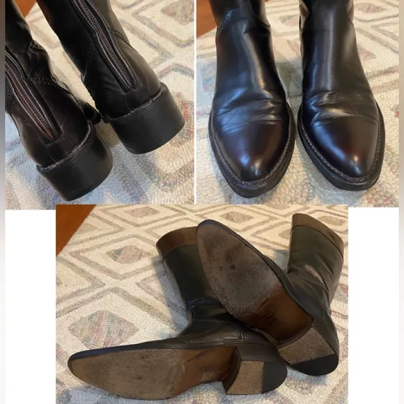 Rocco P Barney’s Tall Western Riding Knee Boots Flat Leather 36.5 Leather