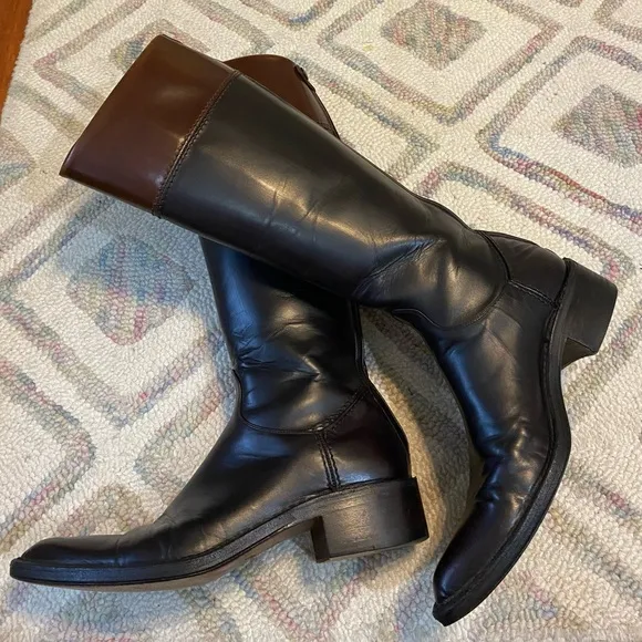 Rocco P Barney’s Tall Western Riding Knee Boots Flat Leather 36.5 Leather