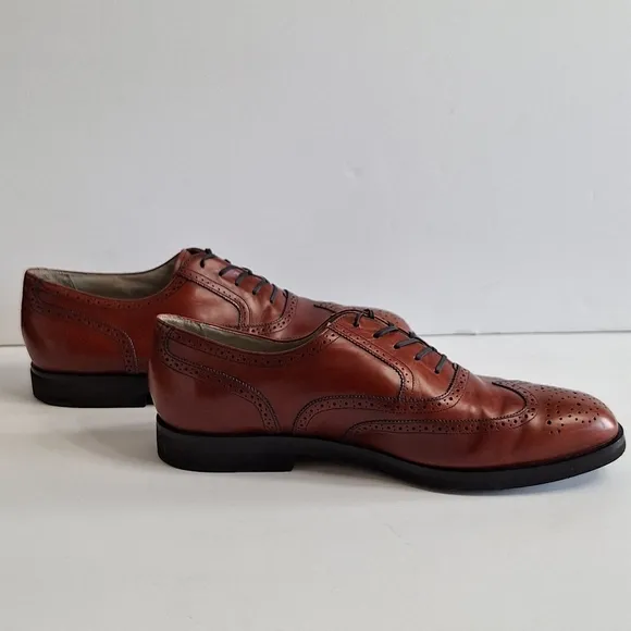 Rockport Brown Leather Wingtip Oxford Shoes with Brogue Detailing Size 13