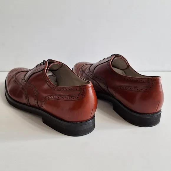 Rockport Brown Leather Wingtip Oxford Shoes with Brogue Detailing Size 13