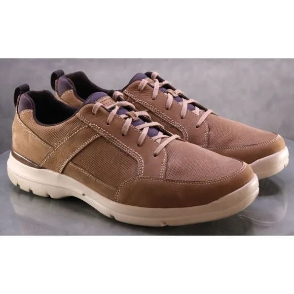 Rockport City Edge $130 Men's Casual Sneakers Shoes Size 14 (W) Wide Leather Tan