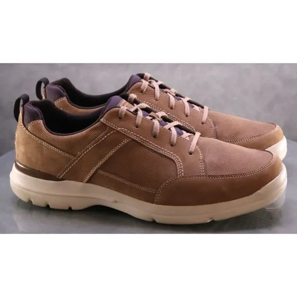 Rockport City Edge $130 Men's Casual Sneakers Shoes Size 14 (W) Wide Leather Tan