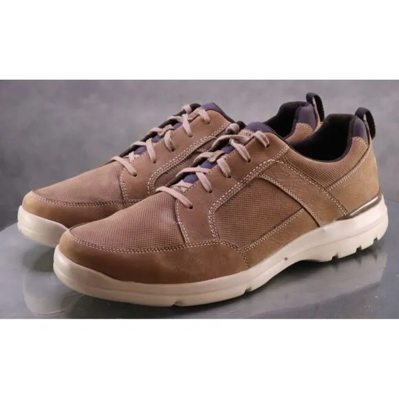 Rockport City Edge $130 Men's Casual Sneakers Shoes Size 14 (W) Wide Leather Tan