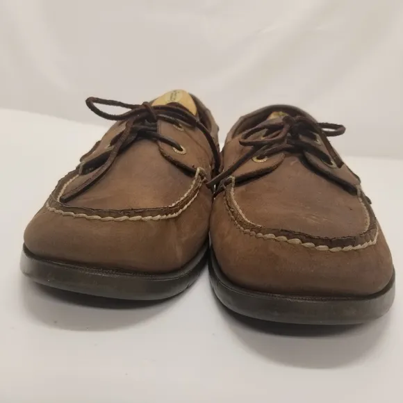 Rockport Mens Sz 13W M5269 Brown Leather Loafers Moccasin Lace Up Deck Dock Boat