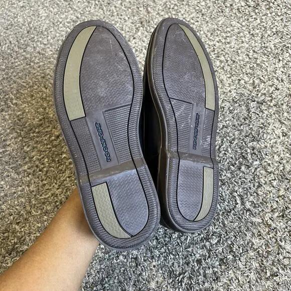 Rockport Perth K54692 Mens Black Leather Loafers Slip On Boat Shoes Size 9 W
