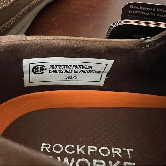 Rockport Works Sailing Club Men's Brown leather Three Eye Tie Boat Shoe - RK6736