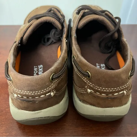 Rockport Works Sailing Club Men's Brown leather Three Eye Tie Boat Shoe - RK6736