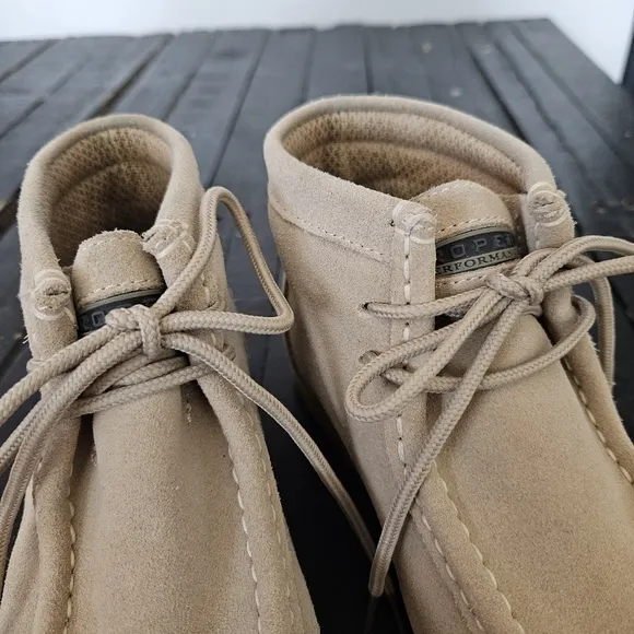 Roper Women's 6.5 Tan Suede Moccasins Lace-Up Design Gummy Sole Western Chukka