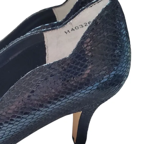 Ros Hommerson Roxy Pump Black Snake Leather Shoes. Size 9.5M.