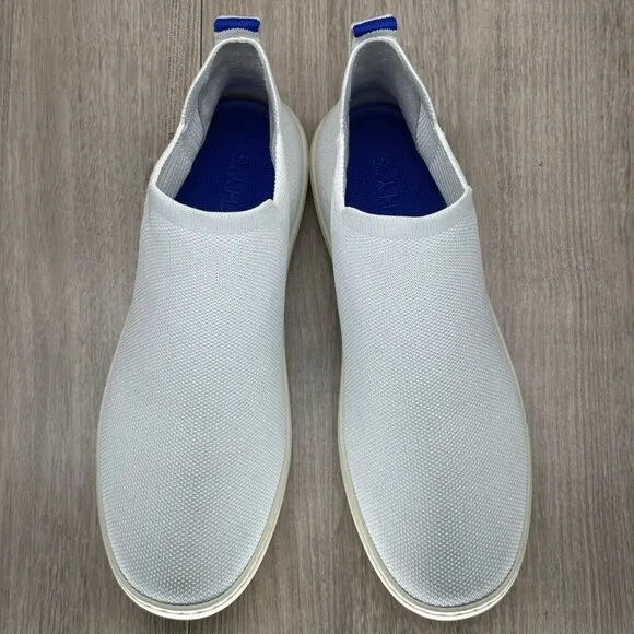 Rothys Chelsea Boots Womens 9.5 Fabric Flat Mid Top Pull On Booties Bright White