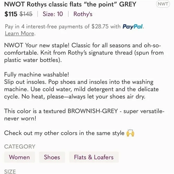 Rothy’s Classic Flats “The Point”