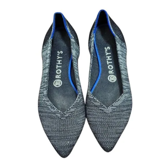 ROTHY'S The Point $145 Granite Heather Flats -RETIRED- Women's Size 8.5 W
