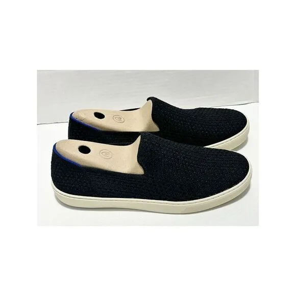 Rothy’s The Sneaker Honeycomb Knit Textured Slip On Shoes Flat Black Womens 11.5