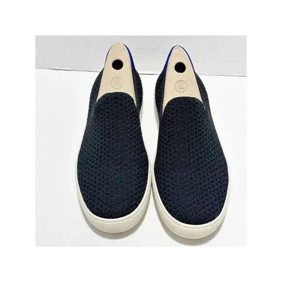 Rothy’s The Sneaker Honeycomb Knit Textured Slip On Shoes Flat Black Womens 11.5