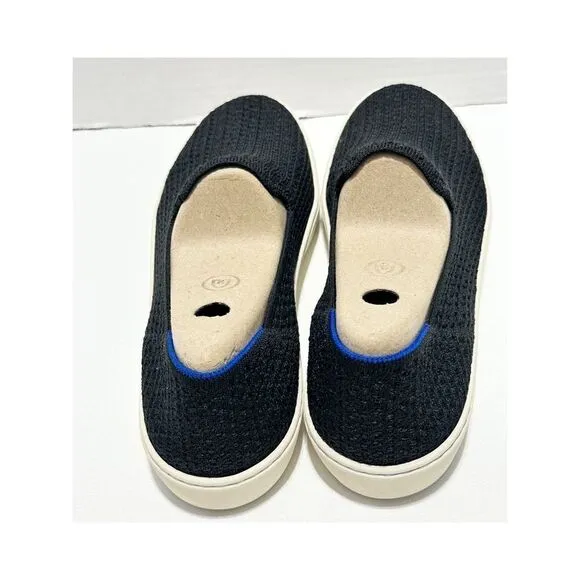 Rothy’s The Sneaker Honeycomb Knit Textured Slip On Shoes Flat Black Womens 11.5