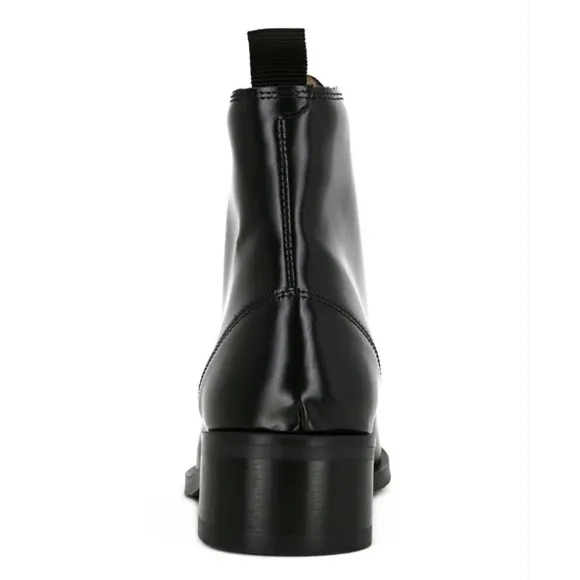 ROYAL REPUBLIQ ELITE SQUARE MIDCUT BLACK Boots Womans Sz 37 shiny Polido leather