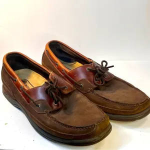 rRockport brown leather/oiled  boat shoes size 15