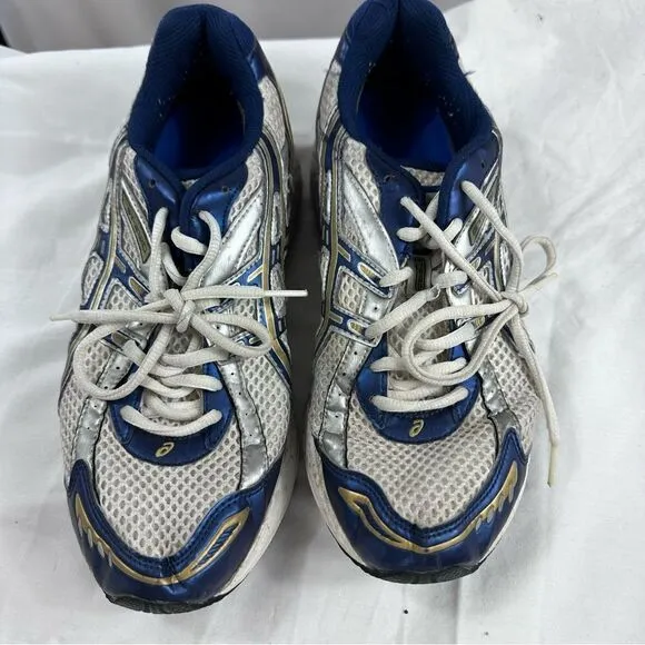Running Shoes Asics GT-2120 White Silver Navy TN754 Size 8.5