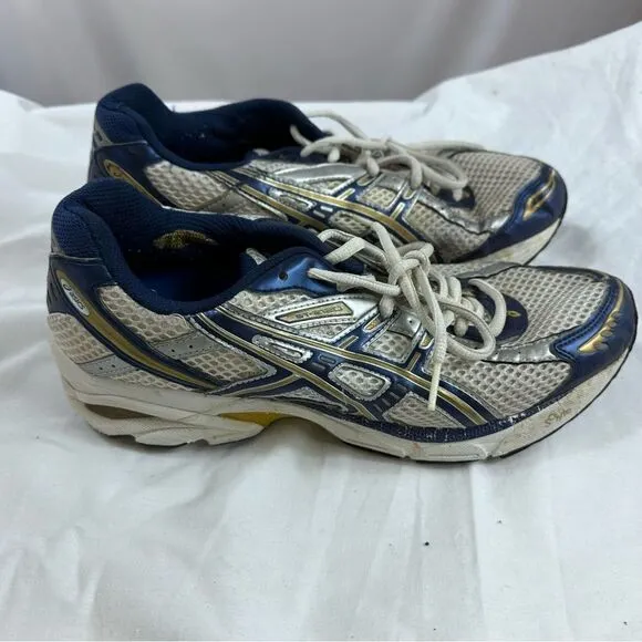 Running Shoes Asics GT-2120 White Silver Navy TN754 Size 8.5