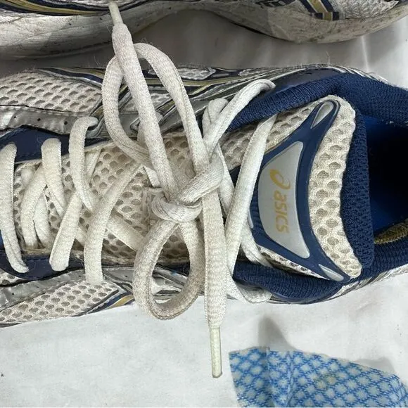 Running Shoes Asics GT-2120 White Silver Navy TN754 Size 8.5