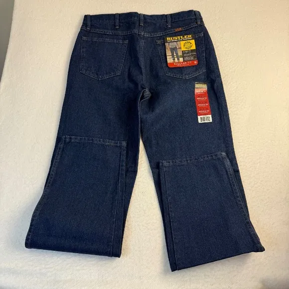 Rustler Regular Fit Jeans Straight Leg Heavyweight Denim Blue 36x36 NWT