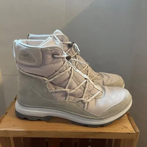 Ryka Size 10 Stonewall Taupe Brae Water Repellent Insulated Ankle Winter Boots
