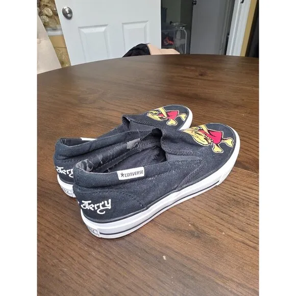 Sailor Jerry X Converse Slip-On Shoes With Skull &amp; Crossbones Design