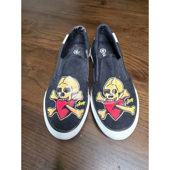 Sailor Jerry X Converse Slip-On Shoes With Skull &amp; Crossbones Design
