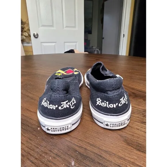 Sailor Jerry X Converse Slip-On Shoes With Skull &amp; Crossbones Design