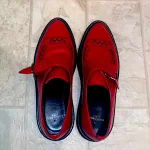 Saint Laurent Red Leather Flat