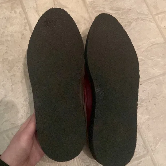 Saint Laurent Red Leather Flat