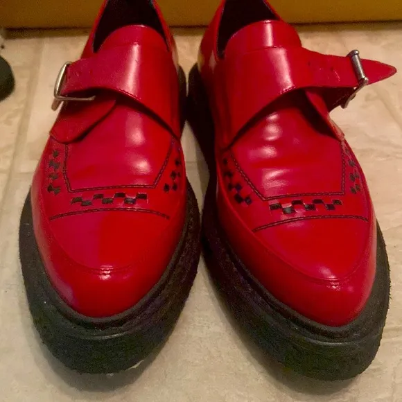 Saint Laurent Red Leather Flat