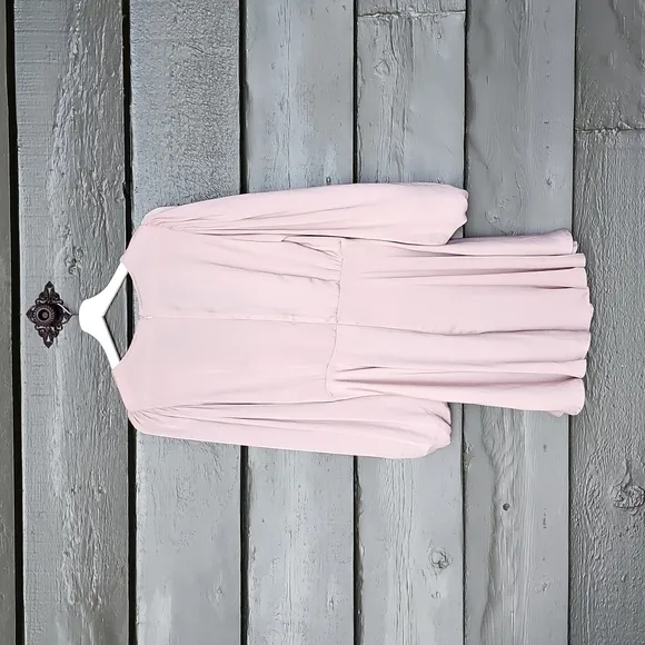 SAINTS   SECRETS Mauve Tie Front Puff Sleeve Brunch Date Mini Dress sz M Women's