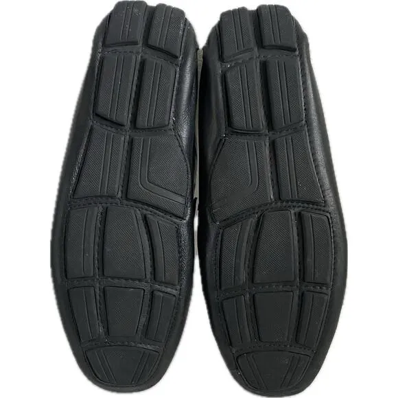 Saks Fifth Avenue Black Label Leather Moc Slip On Driving Loafer SZ 11 Old Money