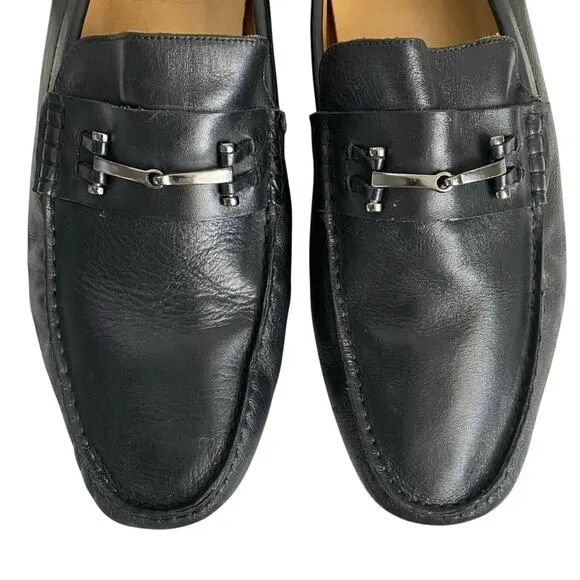 Saks Fifth Avenue Black Label Leather Moc Slip On Driving Loafer SZ 11 Old Money
