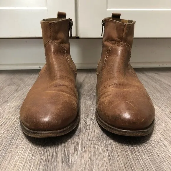 Saks Fifth Avenue Women's Size 8 Paris Booties Tan Leather Short Ankle Boots