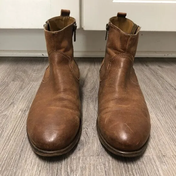 Saks Fifth Avenue Women's Size 8 Paris Booties Tan Leather Short Ankle Boots