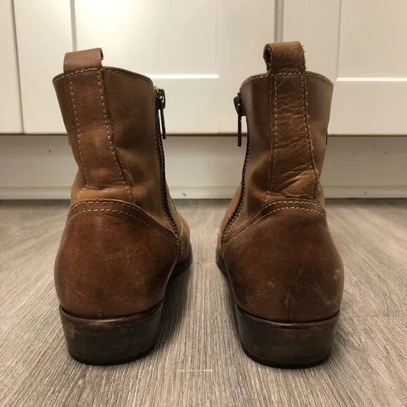 Saks Fifth Avenue Women's Size 8 Paris Booties Tan Leather Short Ankle Boots