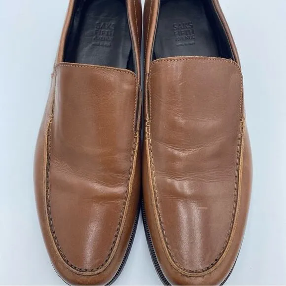 Saks Fifth Avenue Made In Italy Leather Venetian Oxford Loafers Size 11.5