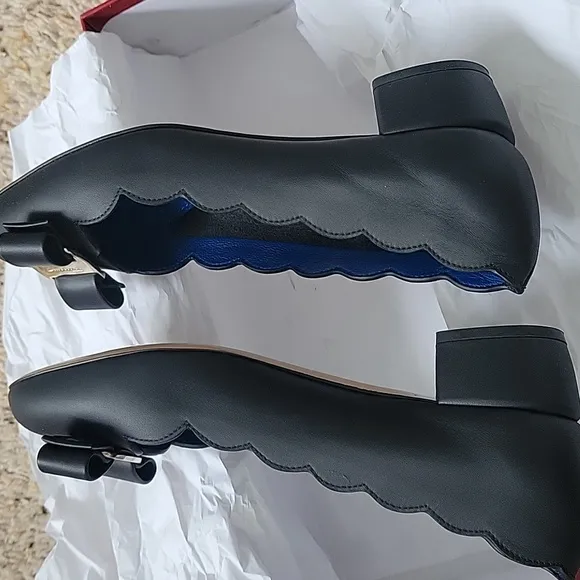 Salvatore Ferragamo Black Leather Flats