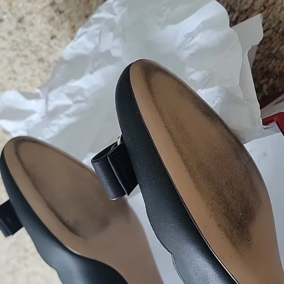 Salvatore Ferragamo Black Leather Flats